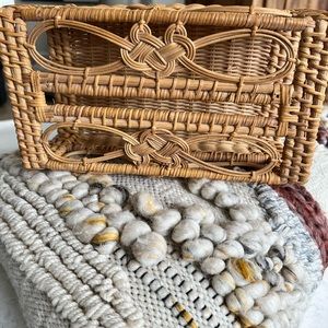 Vintage Rattan tissue holder